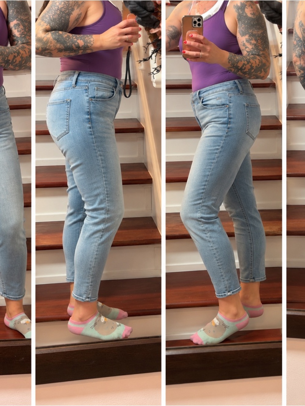 Arizona Jean Company Light Blue High-Rise Cropped Jeans